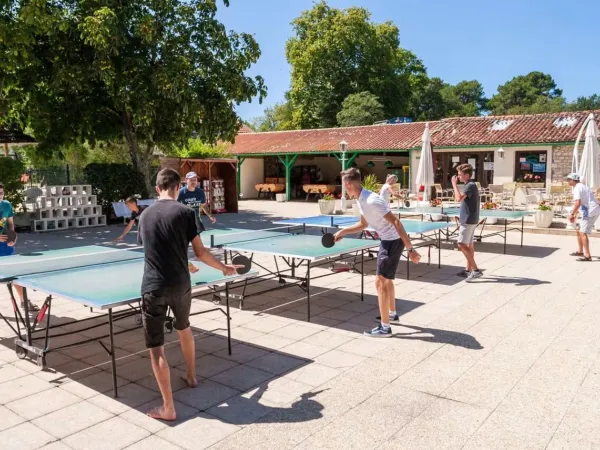 Ping pong tables at Roan camping La Clairière