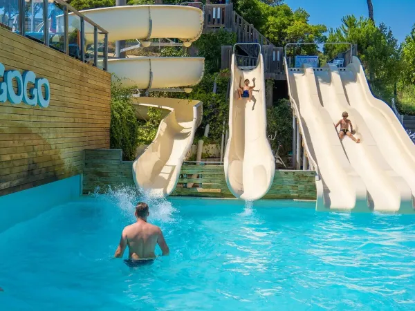 Children's slides at Roan camping Cala Gogo.