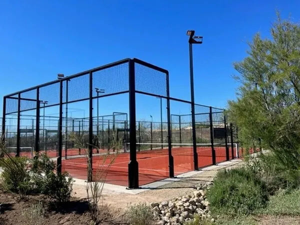 Padel court at Roan camping Le Serignan Plage.