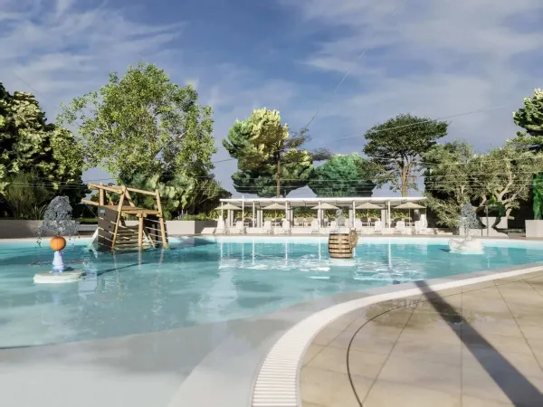 Impression image of new pool area at Roan camping Polari.