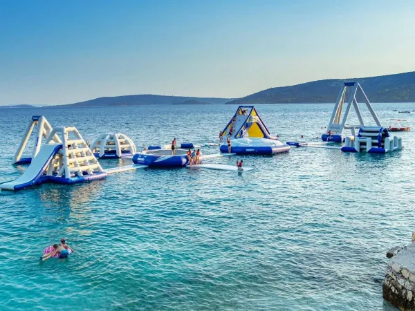 Water playground in the sea at Roan campsite Amadria Park Camping Trogir.