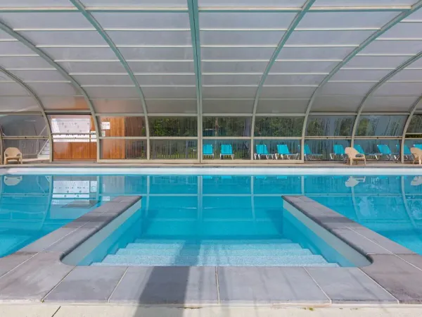 Indoor pool at Domaine de la Brèche campsite.