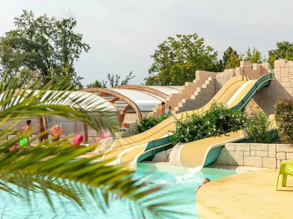 Waterslides at Roan camping Château de Fonrives.