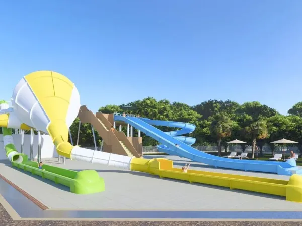 New water slides at Roan campsite Vilanova Park.