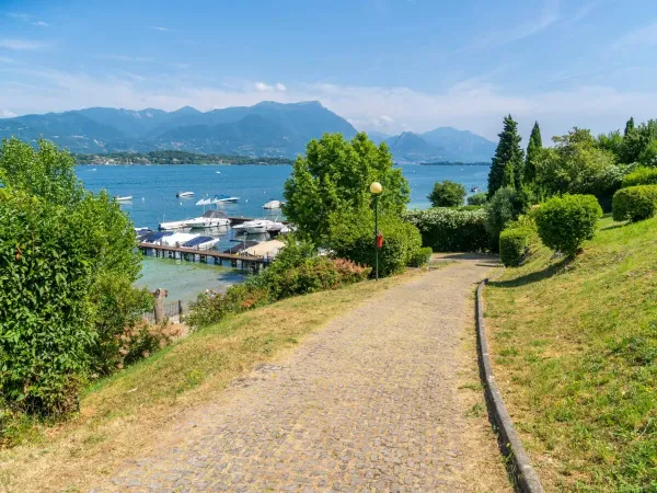 View of Lake Garda from Roan camping La Rocca Manerba.