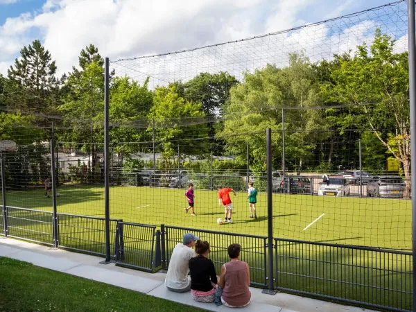 The football pitch of Roan camping hu Birkelt village.