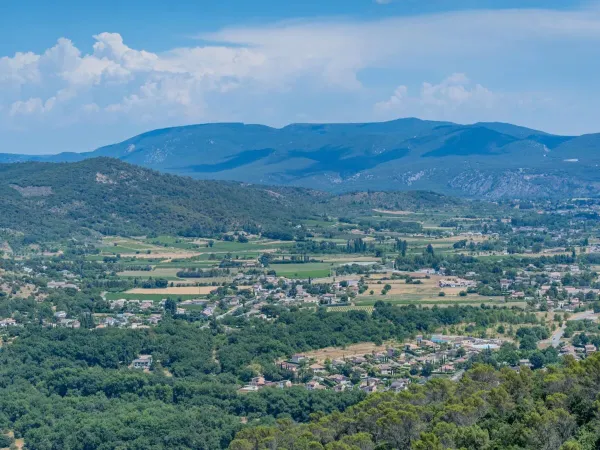 Roan camping La Grand'Terre and surroundings from Mount Sampzon.