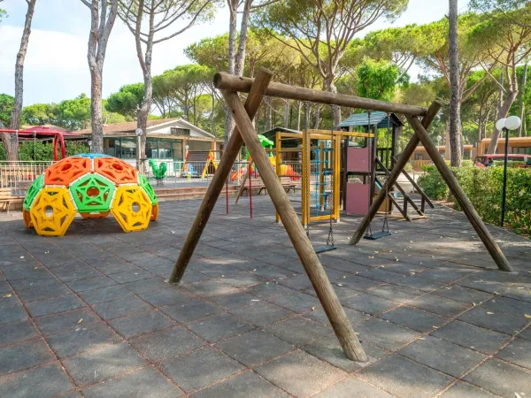 Playground at Roan camping Del Forte.