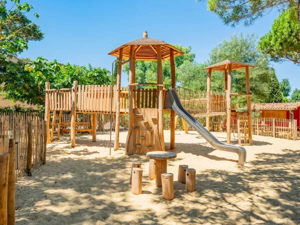 A playground at Roan camping Serignan Plage.