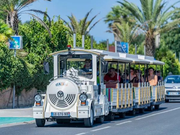 Tourist train to the beach at Roan camping La Sirène.
