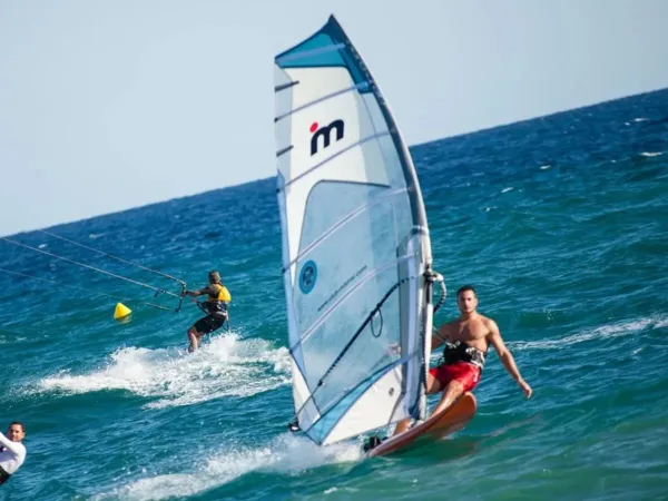 Surfing at Roan campsite El Pinar.