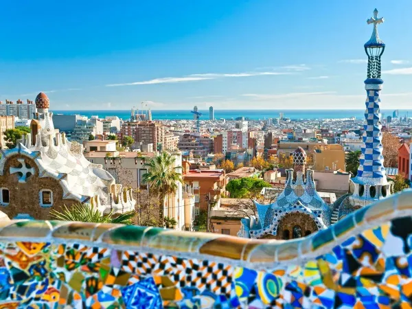 Views over the city of Barcelona near Roan camping El Pinar.
