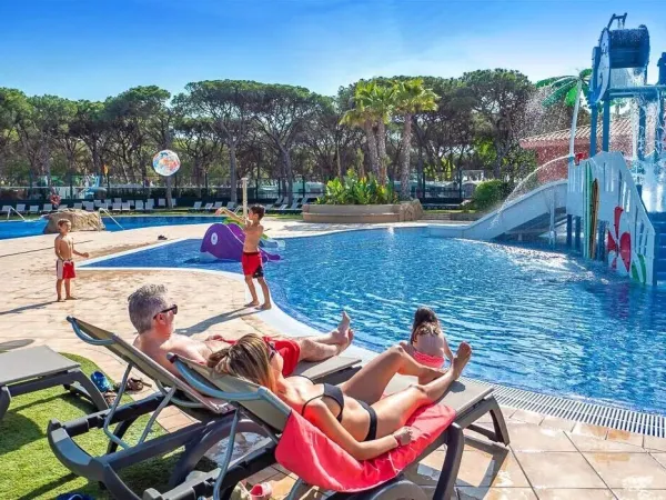 Overview of swimming pools at Roan camping Bella Terra.