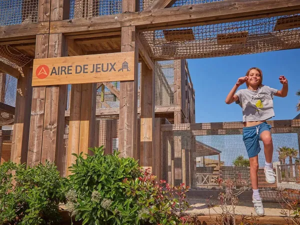 The playground equipment at Roan campsite Le Petit Mousse.