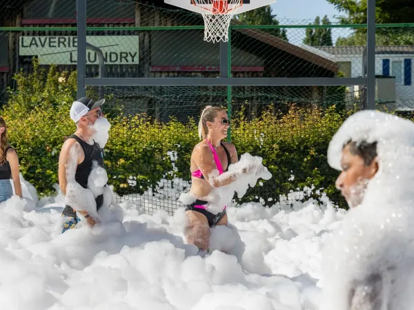Foam party at Roan campsite Domaine des Bans.
