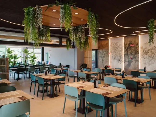 The atmospheric new restaurant at Roan campsite Pra'delle Torri.