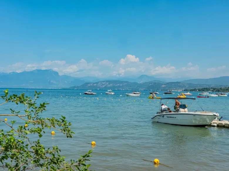A view of Lake Garda from the Roan Park Delle Rose campsite.