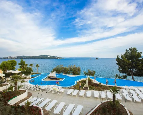 Swimming pool and sun beds at Roan camping Amadria Park Trogir