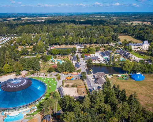 Aerial view of Roan camping des Ormes.