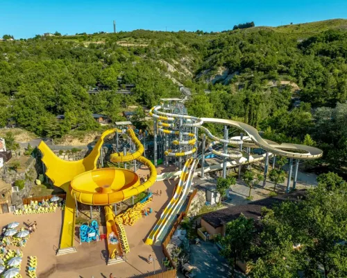 The spectacular slides at Roan camping Le Pommier.