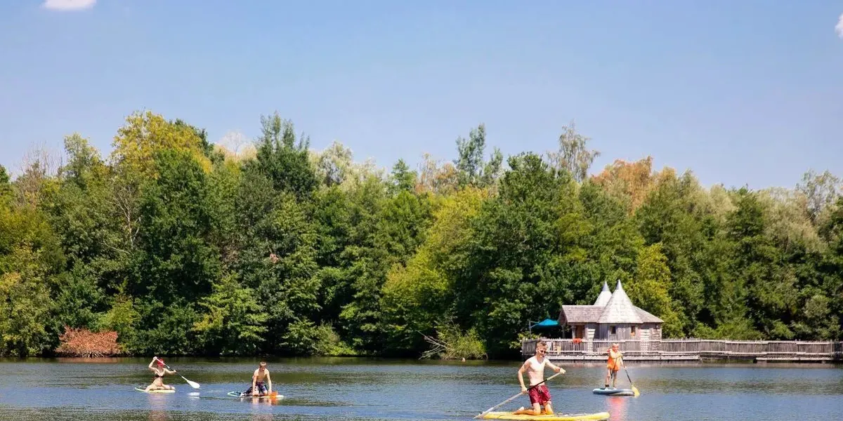 Campsites by a river